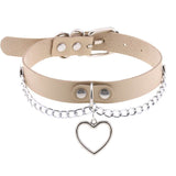 Harajuku Gothic Leather Heart Choker Necklace