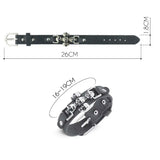 Gothic Skull Leather Belt Buckle  Bracelet