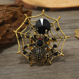 Punk Black Crystal Spider Rings