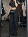 Gothic Black Wide Leg Harajuku Pants