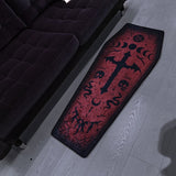 Gothic Red Coffin Shape Carpet