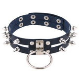 Gothic Punk  Spike Studded Choker Collar Necklace