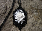 Victorian Black Rose Necklace