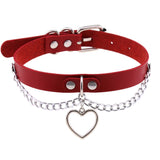 Harajuku Gothic Leather Heart Choker Necklace