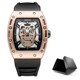 Men Luminous Black Army Skull Watch