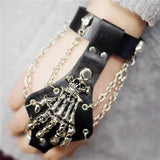 Gothic Skeleton Wristband Bangle Leather Bracelet