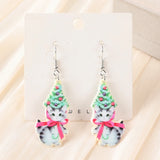 Acrylic Cats Christmas Drop Earrings