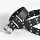 Gothic Star Eye Rivet Double Pin Buckle Belt