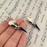 3D Resin Replica Raven Magpie Crow Earrings