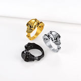 Gothic Skeleton Head Chunky Rings