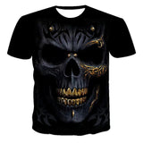 3D Gold Tooth Skull Print Hoodie