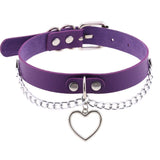 Harajuku Gothic Leather Heart Choker Necklace