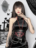 Gothic Corset Belt With Chain