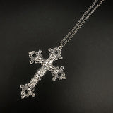 Gothic Large Detailed Cross Pendant Necklace