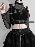 Gothic Fishnet Cut Out Halter Top