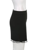 Gothic Women Black Low Waist Mini Skirt