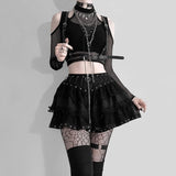 Gothic Fishnet Cut Out Halter Top