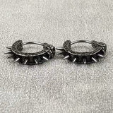 Vintage Black Skull Needle Hoop Earrings