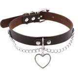 Harajuku Gothic Leather Heart Choker Necklace