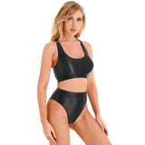 Glossy Two-piece Swimsuit