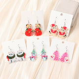 Acrylic Cats Christmas Drop Earrings