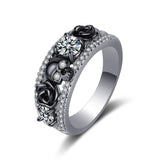 Western Punk Flower Skull Ring