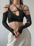 Gothic Sexy Cut-Out Crop Top