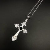 Gothic Large Detailed Cross Pendant Necklace