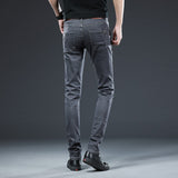 Men Trendy Denim Slim Button Black Jeans