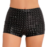 Women Fashion Faux Leather Booty Shorts