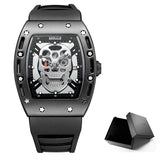 Men Luminous Black Army Skull Watch