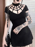 Gothic Black Hollow Dress