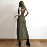 Split Side Gothic Hooded Dress