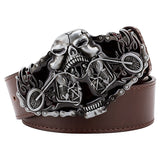 Fire Skull Men Leather Belt