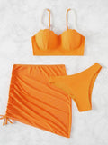 Push Up Bikinis Set With Skirt