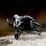 Gothic Viking Ancient Dish Sheep Head Skull Ring