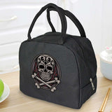 Skull Insulated Zipper Lunch Bag Gothicq