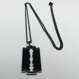 Gothic Blade Razor Pendant Necklaces Gothicq