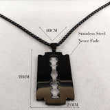 Gothic Blade Razor Pendant Necklaces Gothicq