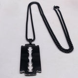 Gothic Blade Razor Pendant Necklaces Gothicq