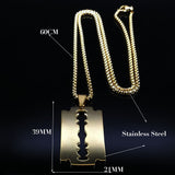 Gothic Blade Razor Pendant Necklaces Gothicq