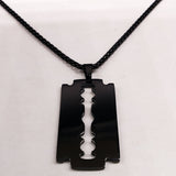 Gothic Blade Razor Pendant Necklaces Gothicq