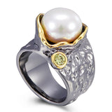 Gothic Women Blooming Hot Design Pearl Ring