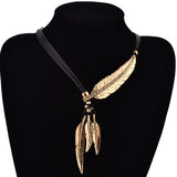 Bohemian Women Girl Feather Necklace