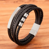 Hand-woven  Multi-layer Men's Leather Bracelet