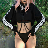 Gothic Bat Wings Crop Top