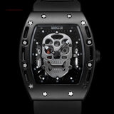 Men Luminous Black Army Skull Watch