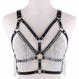 Gothic Punk Sexy Leather Chain Harness