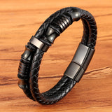 Gothic Black Genuine Leather Bracelet