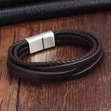 Gothic Braided Men's Leather Bracelet